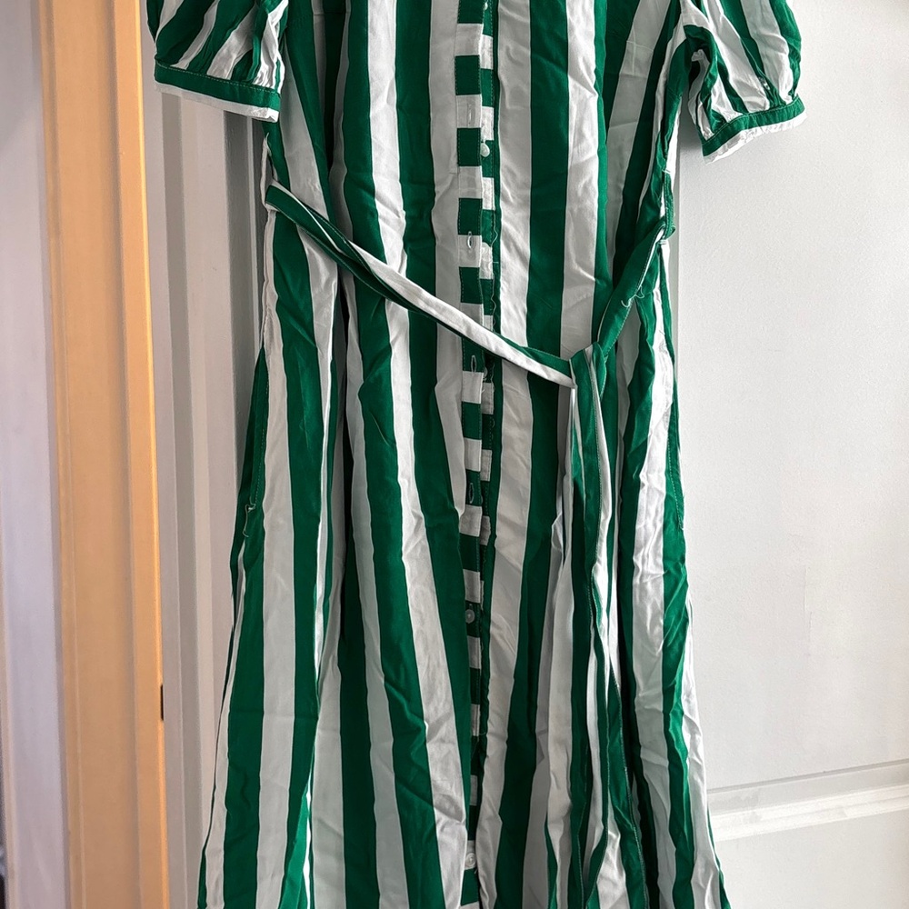 crown & ivy Green and White Striped Maxi Dress